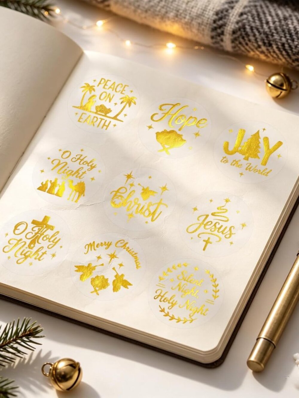 Gold Foil Christmas Stickers [500 Pcs]